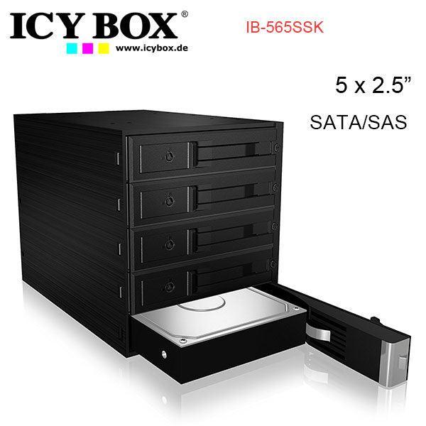 ICY BOX Backplane for 5x 3.5" SATA or SAS HDD in 3x 5.25" bay (IB-565SSK) - John Cootes