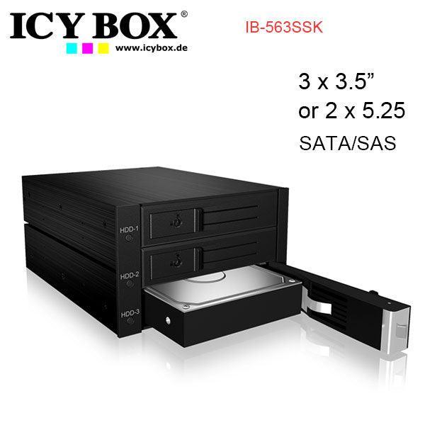 ICY BOX IB-563SSK Backplane for 3x 3.5" SATA or SAS HDD in 2x 5.25" bay - John Cootes