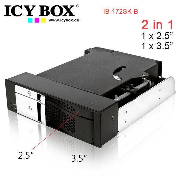 ICY BOX Trayless module for 1x 2.5" and 1x 3.5" SATA HDDs in 1x 5.25" bay (IB-172SK-B) - John Cootes