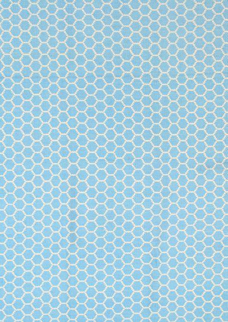 Illusion Blue Natural Cotton Rug 160x230 - John Cootes