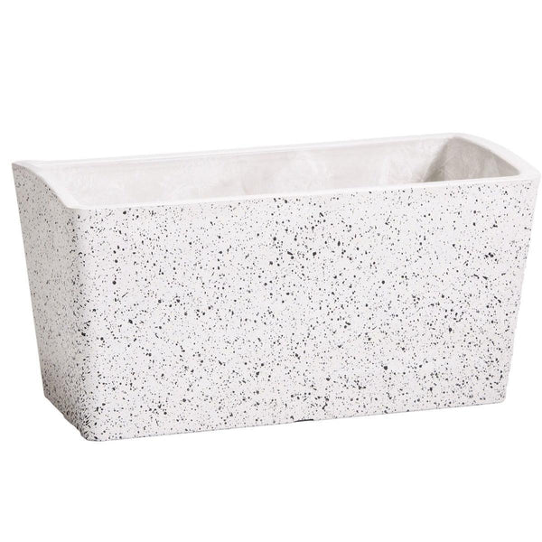 Imitation Stone Concrete White Stone Rectangle Planter 50cm - John Cootes