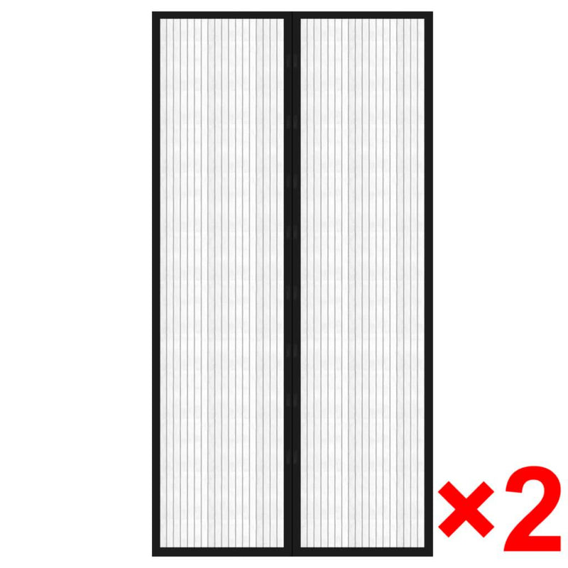 Insect Door Curtain 210 X 100 Cm 2 Pcs Magnet Black - John Cootes