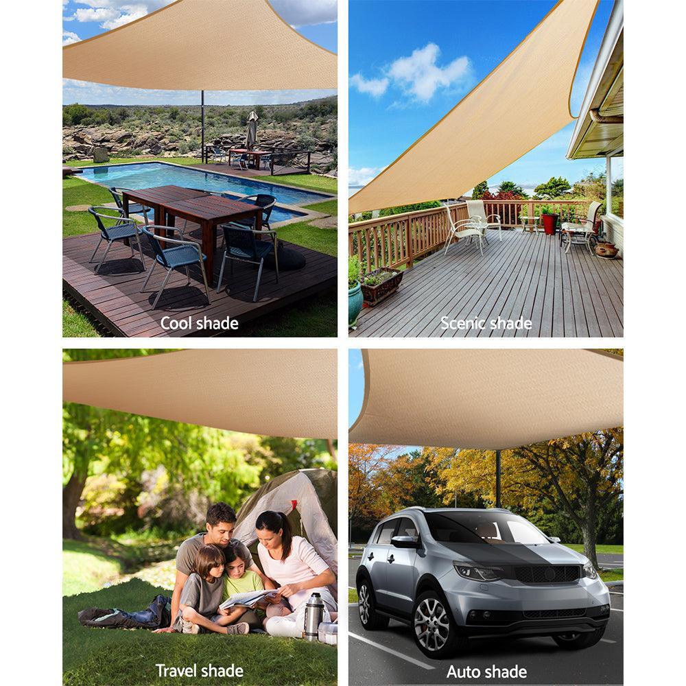 Instahut 2.5x3m Shade Sail Sun Shadecloth 280gsm Sand - John Cootes