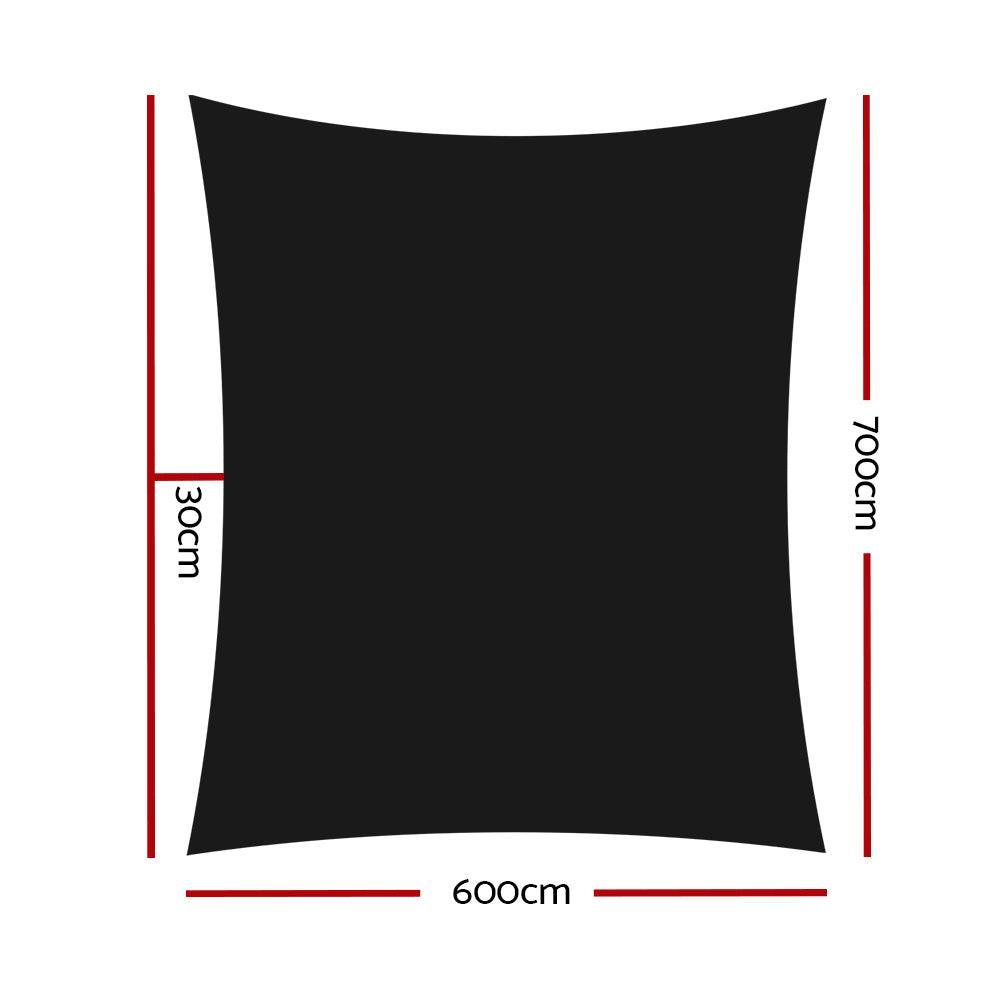 Instahut 280gsm 6x7m Sun Shade Sail Canopy Rectangle - John Cootes