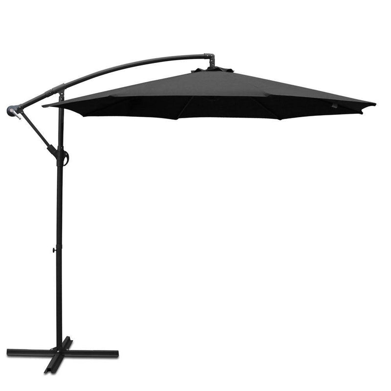 Instahut 3M Cantilevered Outdoor Umbrella - Black - John Cootes