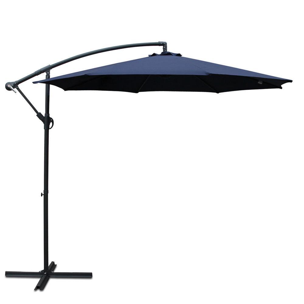 Instahut 3M Cantilevered Outdoor Umbrella - Navy - John Cootes