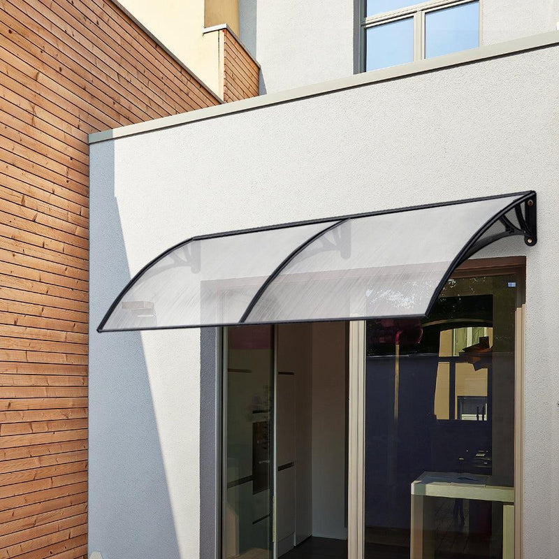 Instahut DIY Window Door Awning Shade 1 x 2m - Transparent - John Cootes