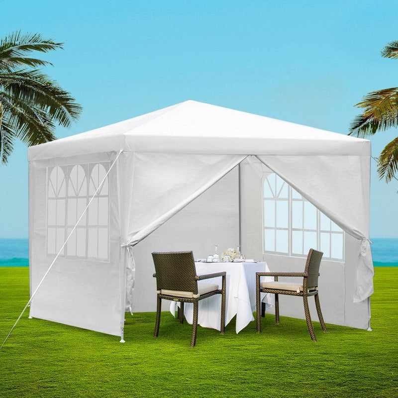 Instahut Gazebo 3x3 Outdoor Marquee Gazebos Wedding Party Camping Tent 4 Wall Panels - John Cootes