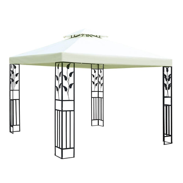 Instahut Gazebo 3x3m Party Marquee Outdoor Wedding Event Tent Iron Art Canopy White - John Cootes
