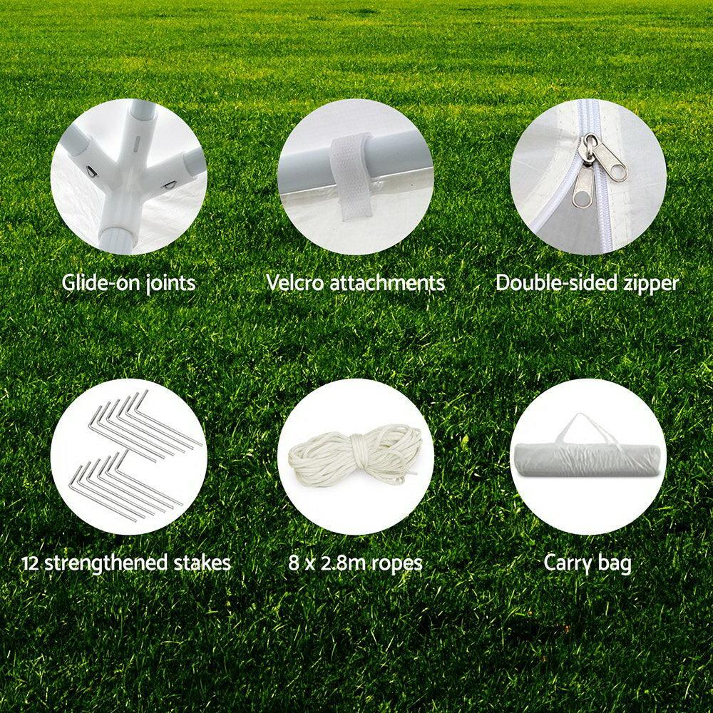 Instahut Gazebo 3x9 Outdoor Marquee Gazebos Wedding Party Camping Tent 8 Wall Panels - John Cootes