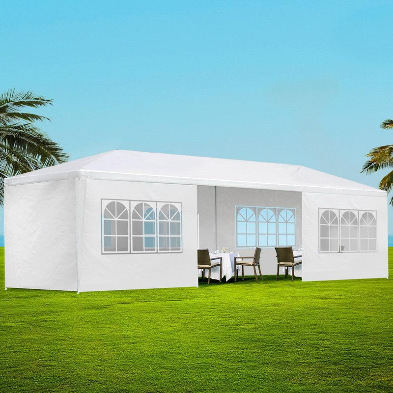Instahut Gazebo 3x9 Outdoor Marquee Gazebos Wedding Party Camping Tent 8 Wall Panels - John Cootes