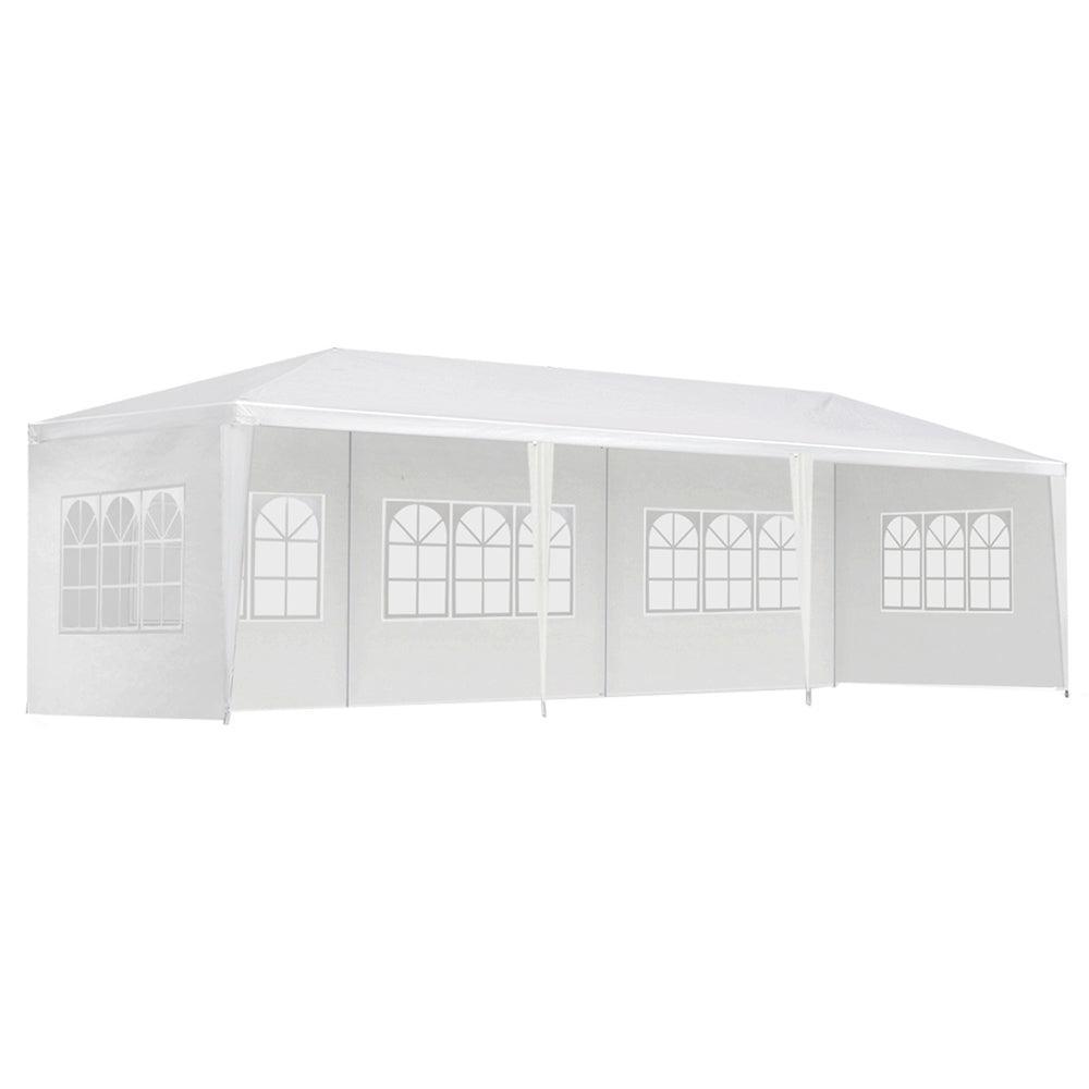 Instahut Gazebo 3x9m Outdoor Marquee side Wall Gazebos Tent Canopy Camping White 5 Panel - John Cootes