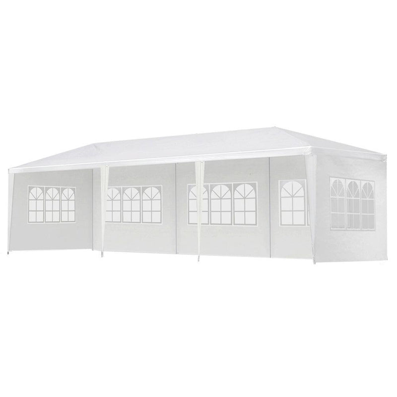 Instahut Gazebo 3x9m Outdoor Marquee side Wall Gazebos Tent Canopy Camping White 5 Panel - John Cootes