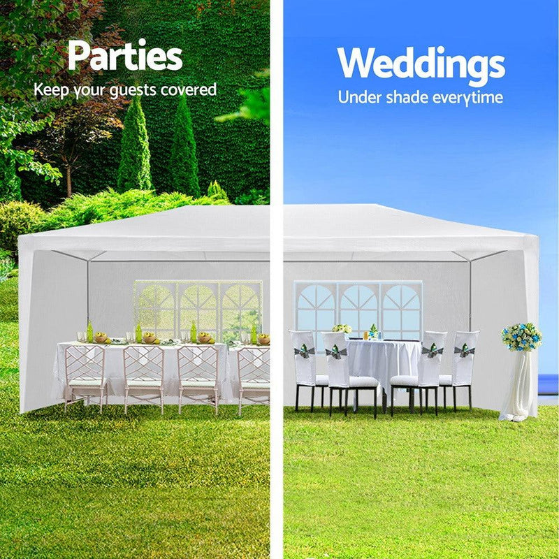 Instahut Gazebo Outdoor Marquee Wedding Gazebos Party Tent Camping White 3x6m - John Cootes