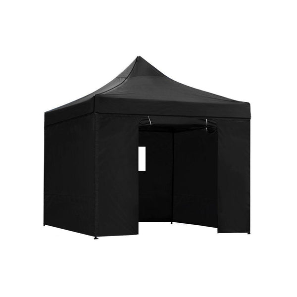 Instahut Gazebo Pop Up Marquee 3x3 Folding Wedding Tent Gazebos Shade Black - John Cootes