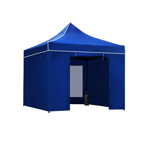 Instahut Gazebo Pop Up Marquee 3x3 Folding Wedding Tent Gazebos Shade Blue - John Cootes