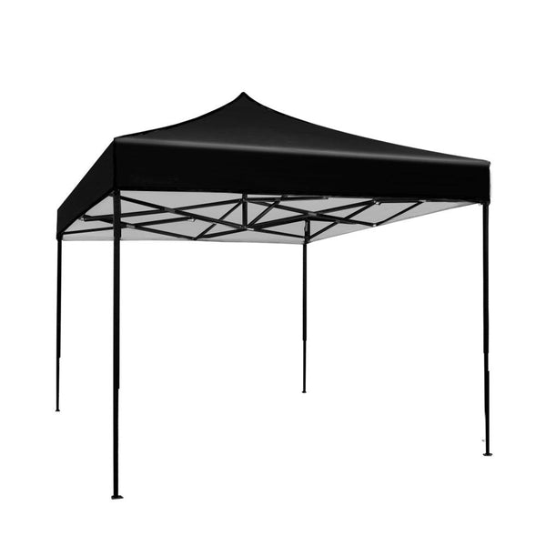Instahut Gazebo Pop Up Marquee 3x3 Outdoor Tent Folding Wedding Gazebos Black - John Cootes