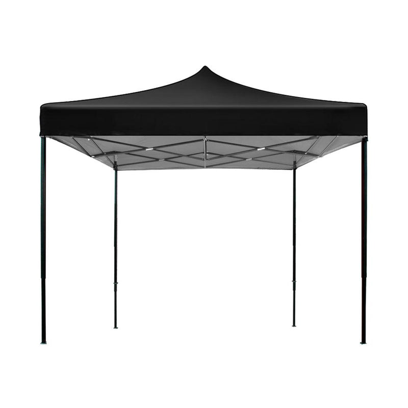 Instahut Gazebo Pop Up Marquee 3x3 Outdoor Tent Folding Wedding Gazebos Black - John Cootes