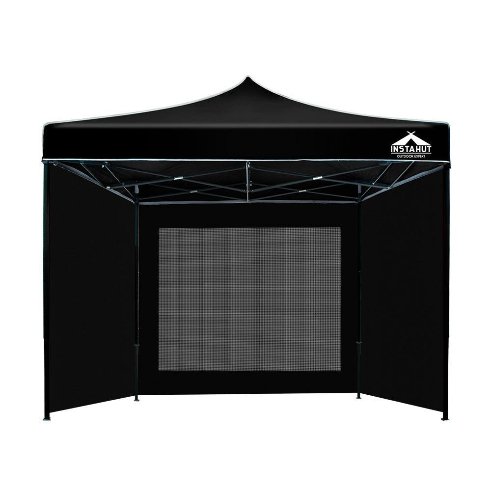 Instahut Gazebo Pop Up Marquee 3x3m Folding Wedding Tent Gazebos Shade Black - John Cootes