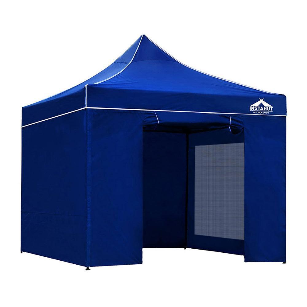 Instahut Gazebo Pop Up Marquee 3x3m Folding Wedding Tent Gazebos Shade Blue - John Cootes