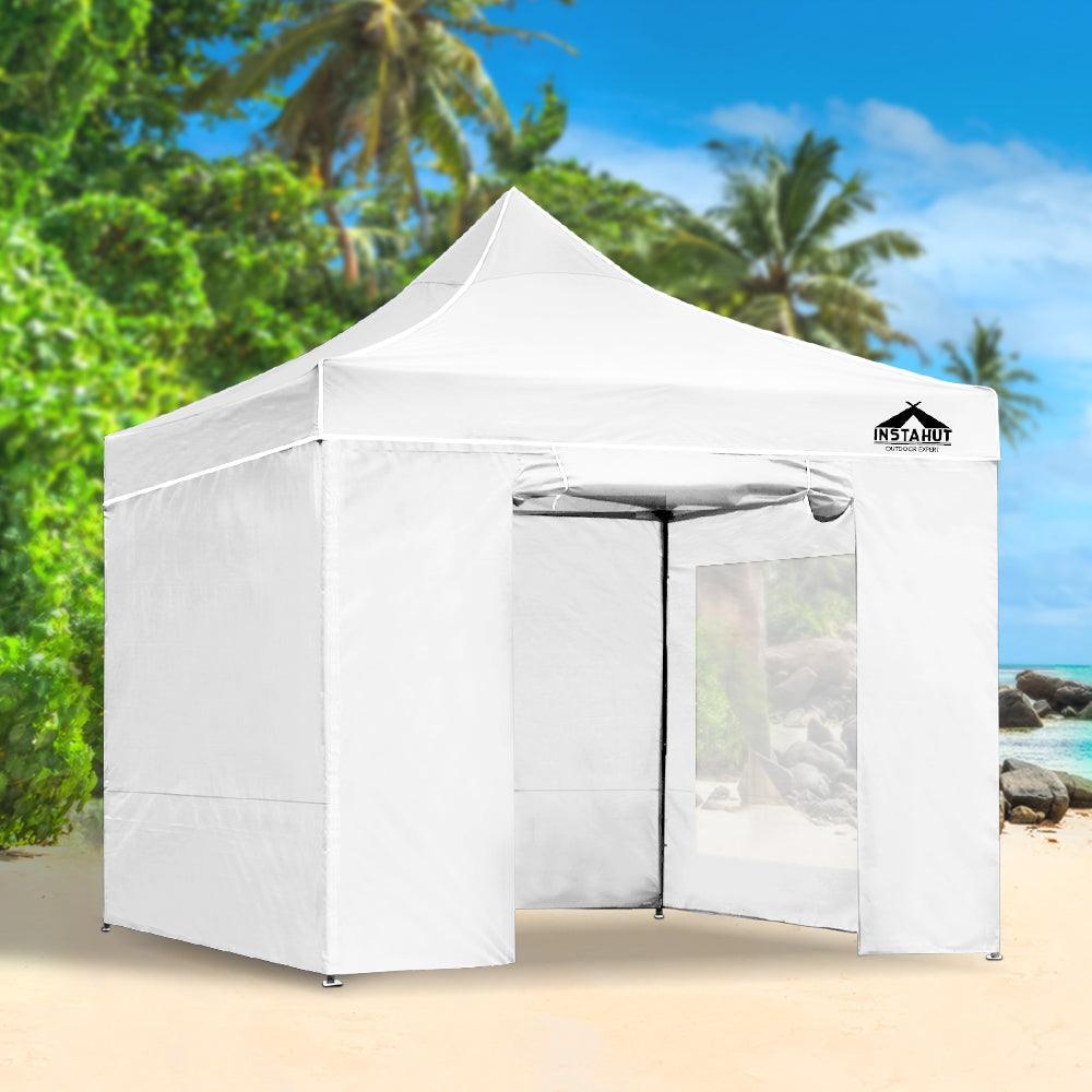 Instahut Gazebo Pop Up Marquee 3x3m Folding Wedding Tent Gazebos Shade White - John Cootes