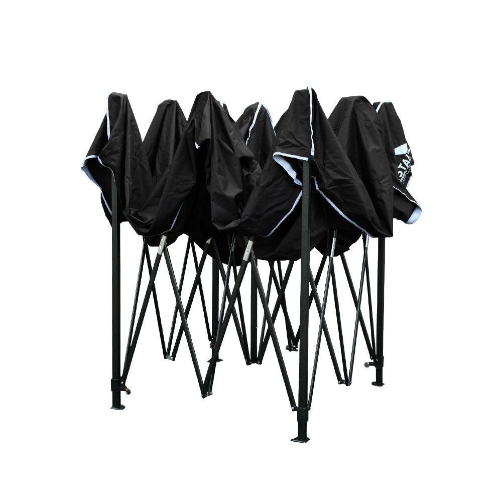 Instahut Gazebo Pop Up Marquee 3x3m Outdoor Tent Folding Wedding Gazebos Black - John Cootes