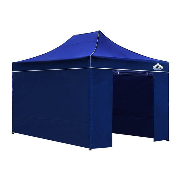 Instahut Gazebo Pop Up Marquee 3x4.5m Folding Wedding Tent Gazebos Shade Blue - John Cootes