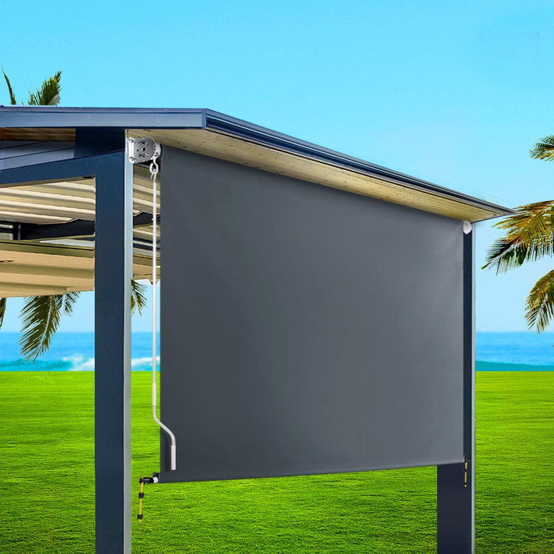 Instahut Outdoor Blind Window Roll Down Awning Canopy Privacy Screen 2.7X2.5M - John Cootes