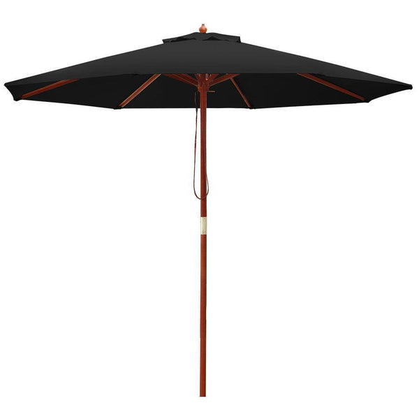 Instahut Outdoor Umbrella 2.7M Pole Cantilever Stand Garden Umbrellas Patio Black - John Cootes