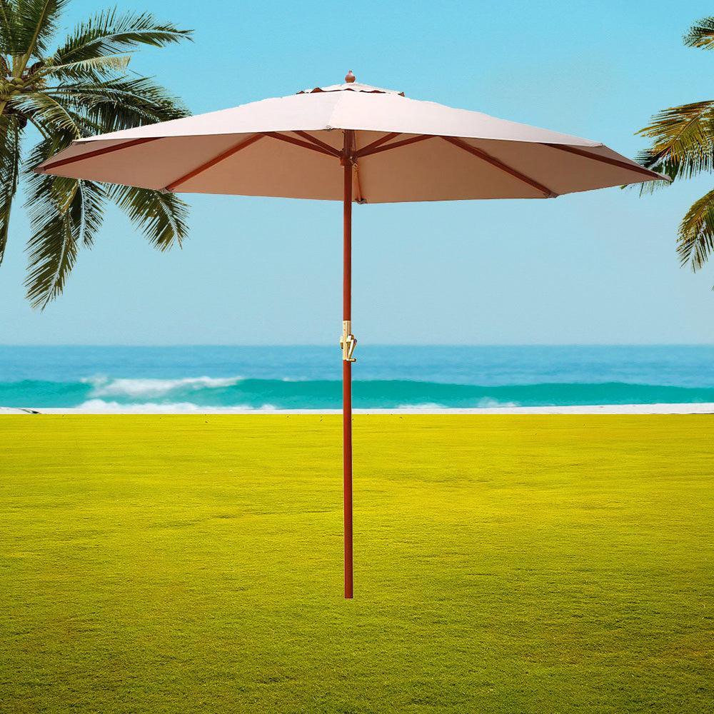 hut patio umbrella Instahut 3m Outdoor Umbrella Pole Umbrellas Beach Garden Sun Stand Pat