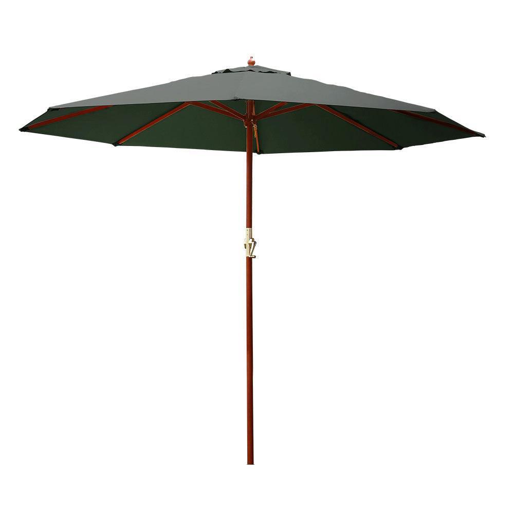 Instahut Outdoor Umbrella 3M Pole Umbrellas Stand Sun Beach Garden Deck Charcoal - John Cootes