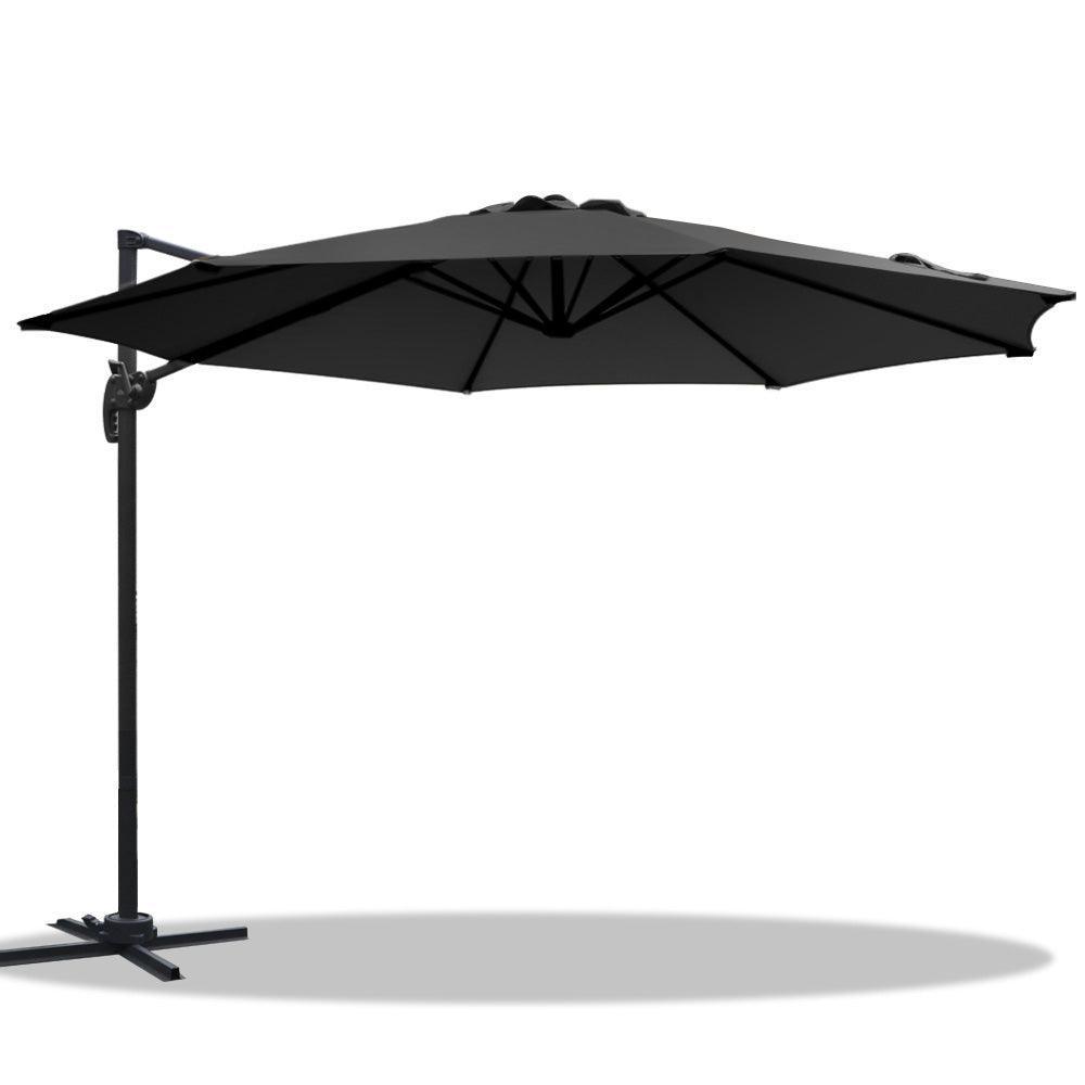 Instahut Roma Outdoor Umbrella - Black - John Cootes