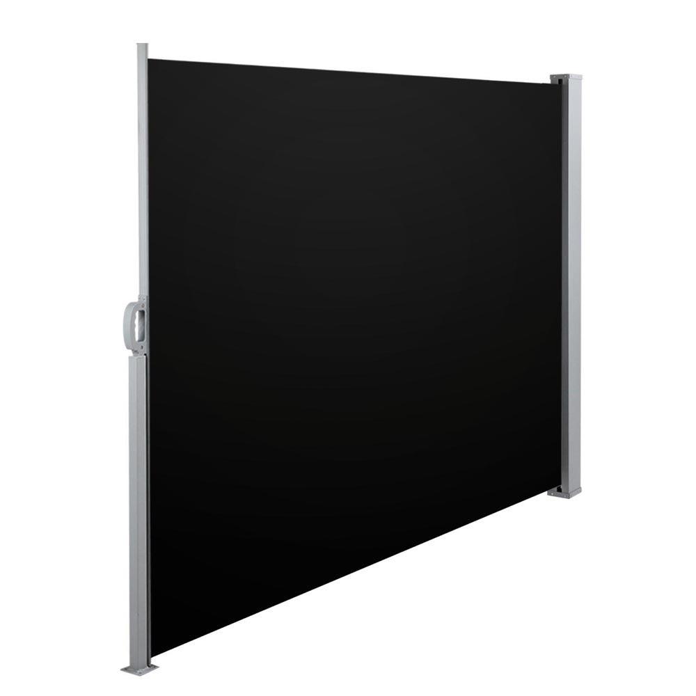 Instahut Side Awning Outdoor Blinds Sun Shade Retractable Screen 1.8X3M BK - John Cootes