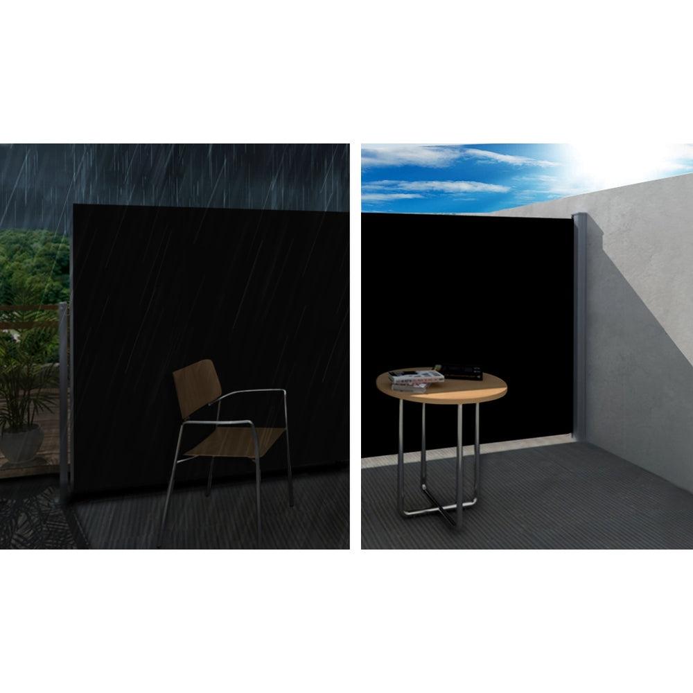 Instahut Side Awning Outdoor Blinds Sun Shade Retractable Screen 1.8X3M BK - John Cootes