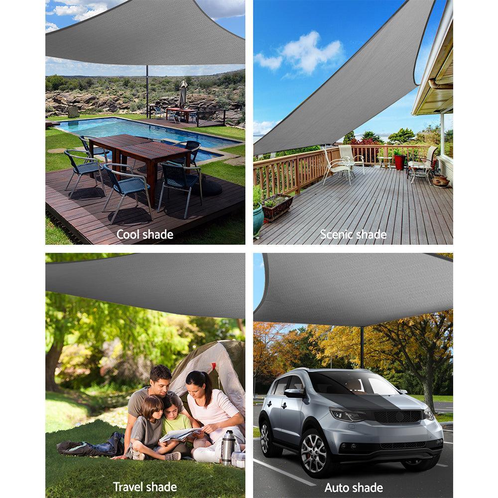 Instahut Sun Shade Sail Cloth Canopy Shadecloth Awning Outdoor Rectangle 280gsm - John Cootes