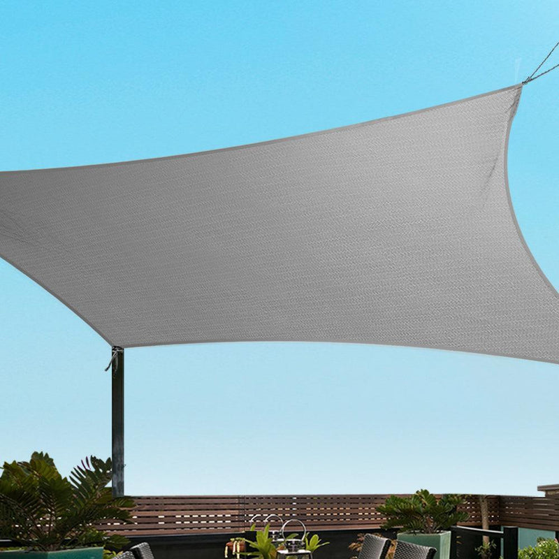 Instahut Sun Shade Sail Cloth Shadecloth Outdoor Canopy Rectangle 280gsm 4x6m - John Cootes