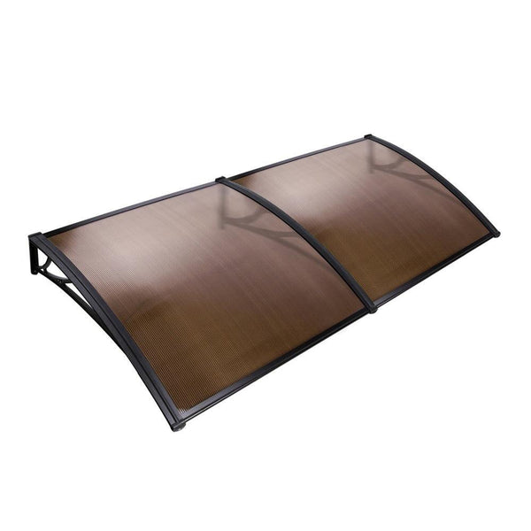 Instahut Window Door Awning Door Canopy Patio UV Sun Shield BROWN 1mx2m DIY - John Cootes