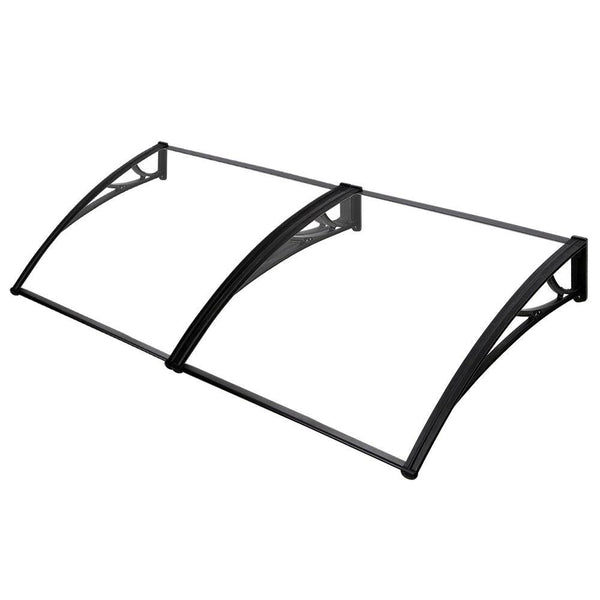 Instahut Window Door Awning Outdoor Solid Polycarbonate Canopy Patio 1mx2m DIY - John Cootes
