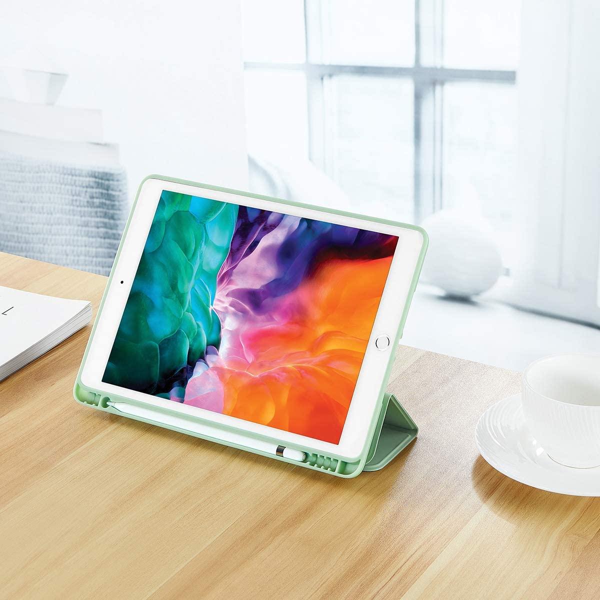 IPad 10.2 2019 7th Pencil Holder Slim Smart TPU Soft Case Green - John Cootes