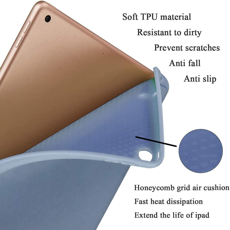 IPad 10.2 2019 7th Pencil Holder Slim Smart TPU Soft Case Lavender Color - John Cootes