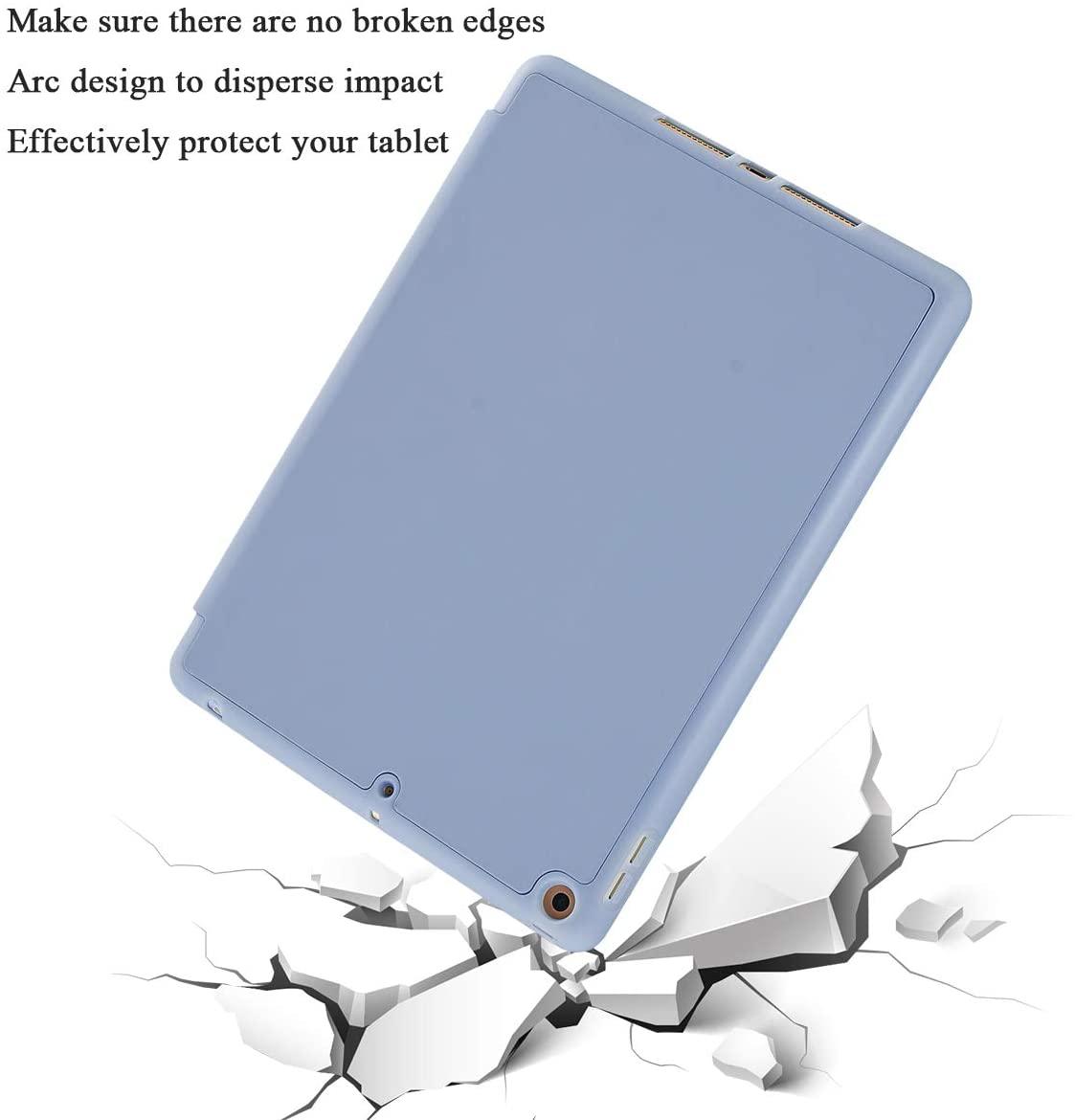 IPad 10.2 2019 7th Pencil Holder Slim Smart TPU Soft Case Lavender Color - John Cootes