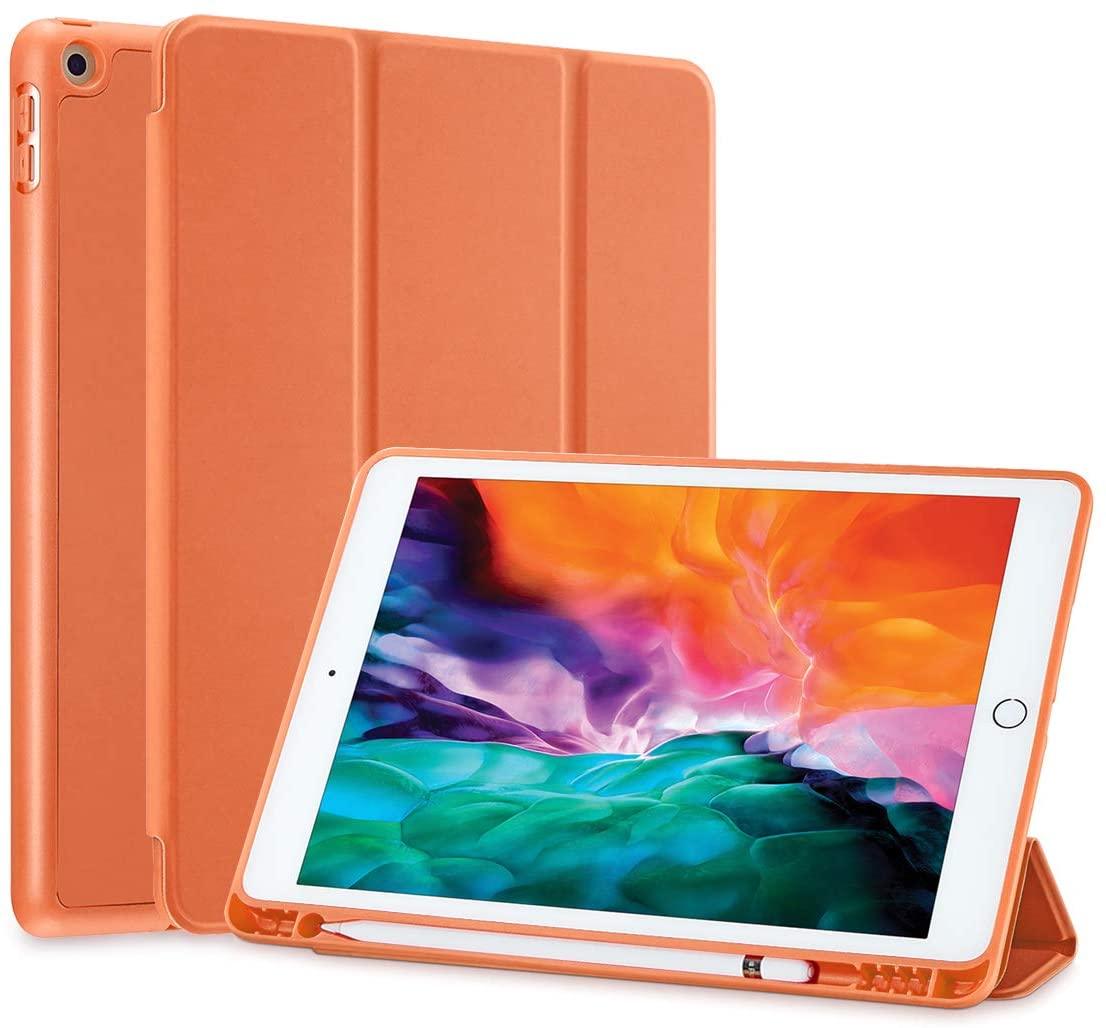 IPad 10.2 2019 7th Pencil Holder Slim Smart TPU Soft Case Orange - John Cootes