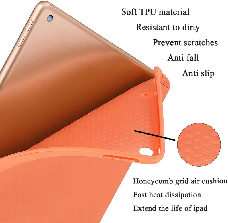 IPad 10.2 2019 7th Pencil Holder Slim Smart TPU Soft Case Orange - John Cootes