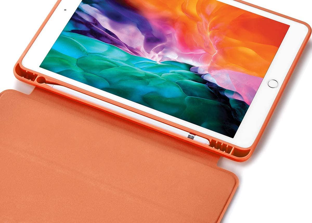 IPad 10.2 2019 7th Pencil Holder Slim Smart TPU Soft Case Orange - John Cootes