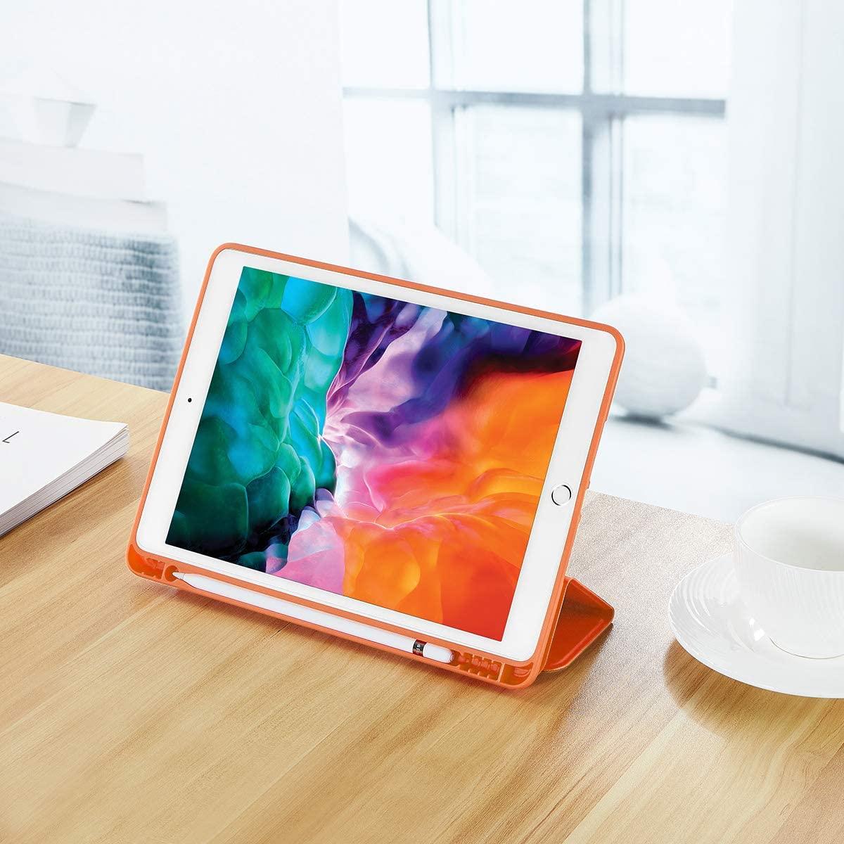 IPad 10.2 2019 7th Pencil Holder Slim Smart TPU Soft Case Orange - John Cootes