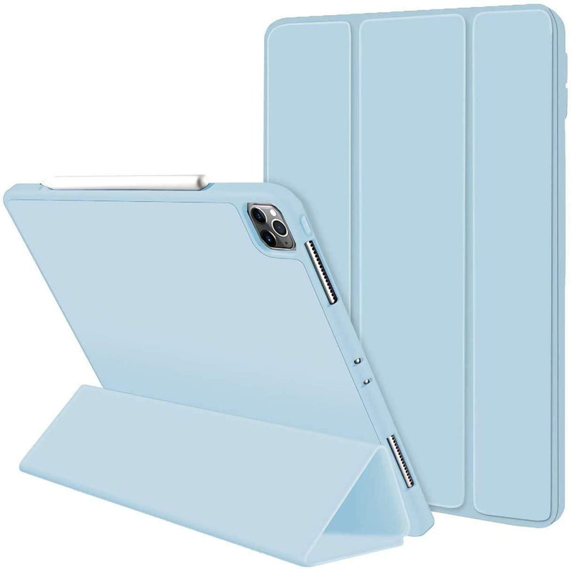 iPad Pro 11 Inch 2020 Soft Tpu Smart Premium Case Auto Sleep Wake Stand Cover Pencil holder ice blue - John Cootes