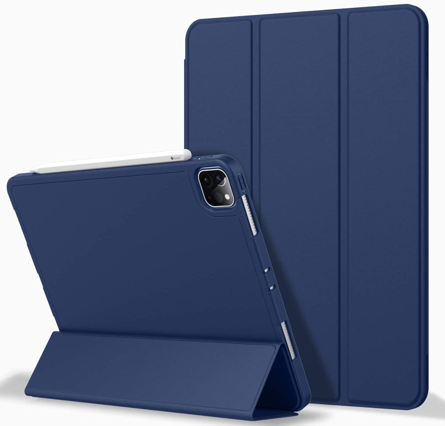 iPad Pro 11 Inch 2020 Soft Tpu Smart Premium Case Auto Sleep Wake Stand Cover Pencil holder navy blue - John Cootes