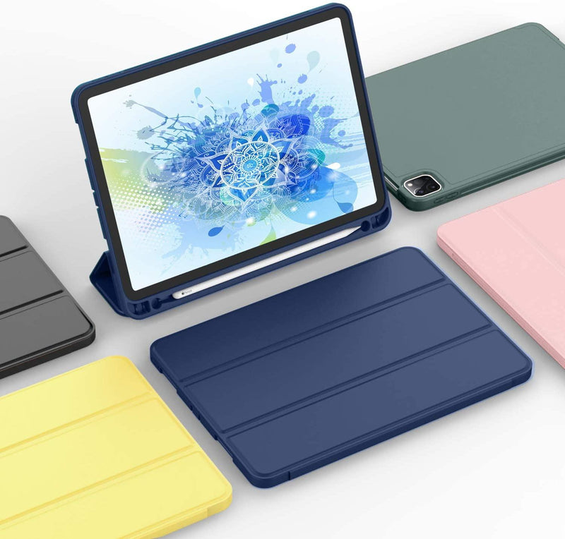 iPad Pro 11 Inch 2020 Soft Tpu Smart Premium Case Auto Sleep Wake Stand Cover Pencil holder navy blue - John Cootes