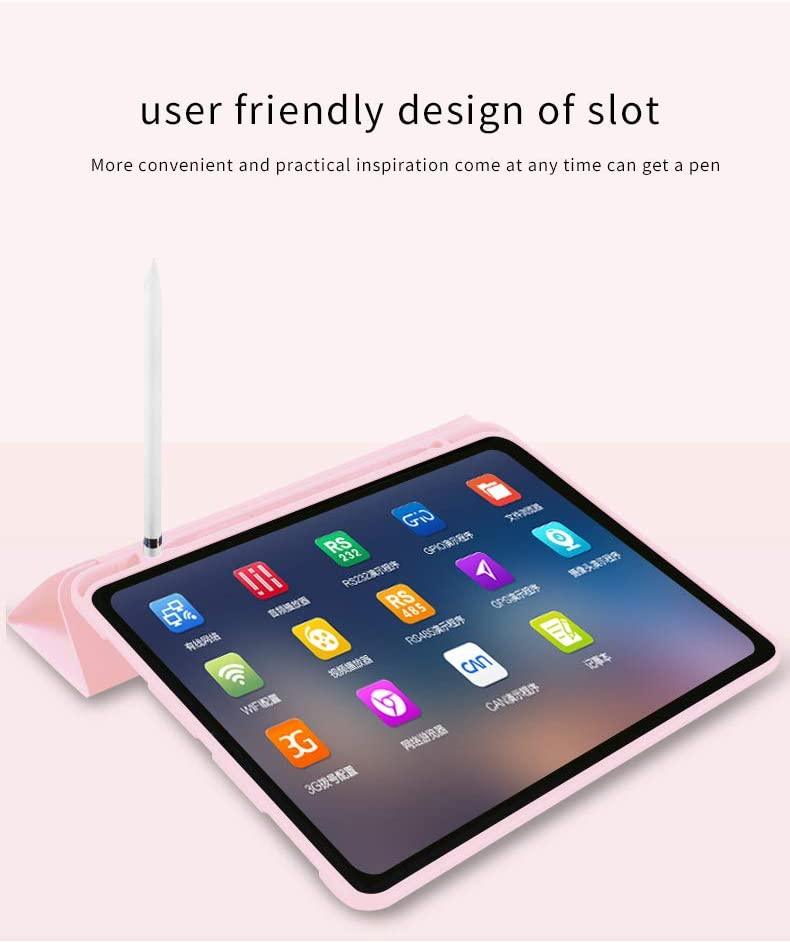 iPad Pro 11 Inch 2020 Soft Tpu Smart Premium Case Auto Sleep Wake Stand Cover Pencil holder Pink - John Cootes