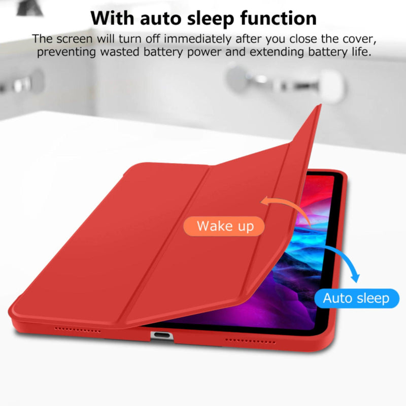 iPad Pro 11 Inch 2020 Soft Tpu Smart Premium Case Auto Sleep Wake Stand Cover Pencil holder Red - John Cootes